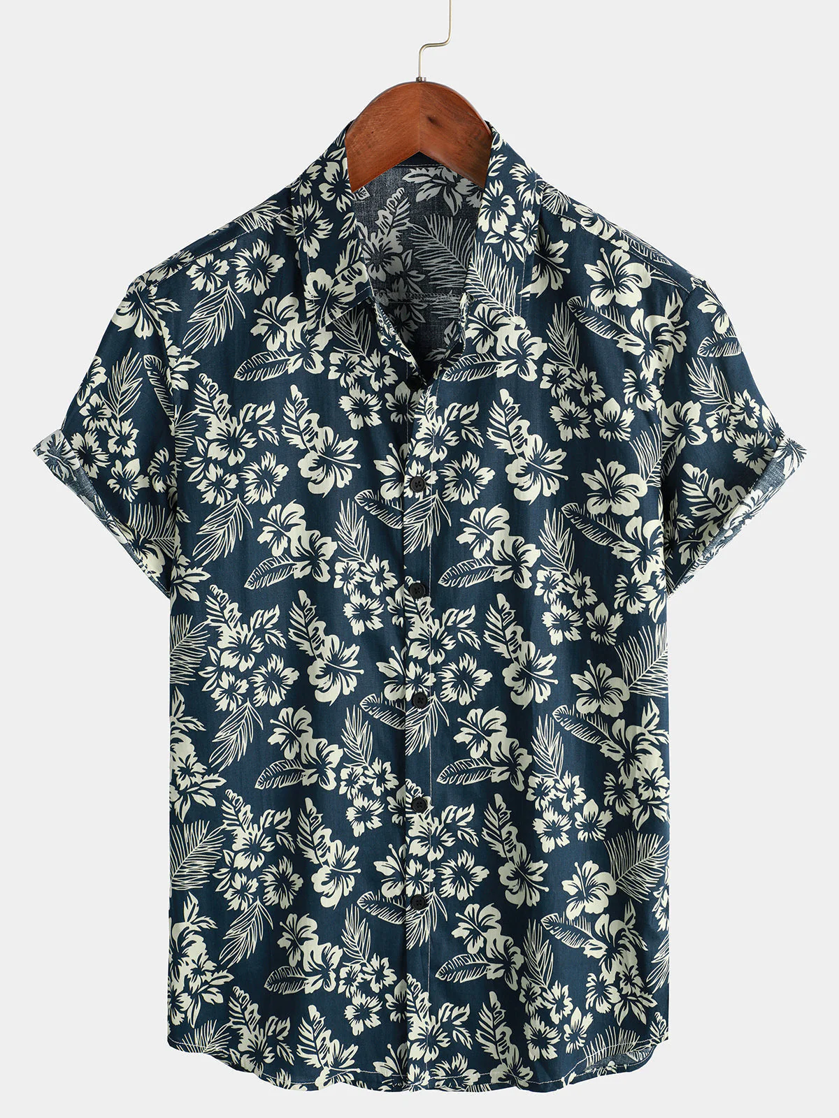 Chemise hawaïenne en coton pour homme à manches courtes - Image 9