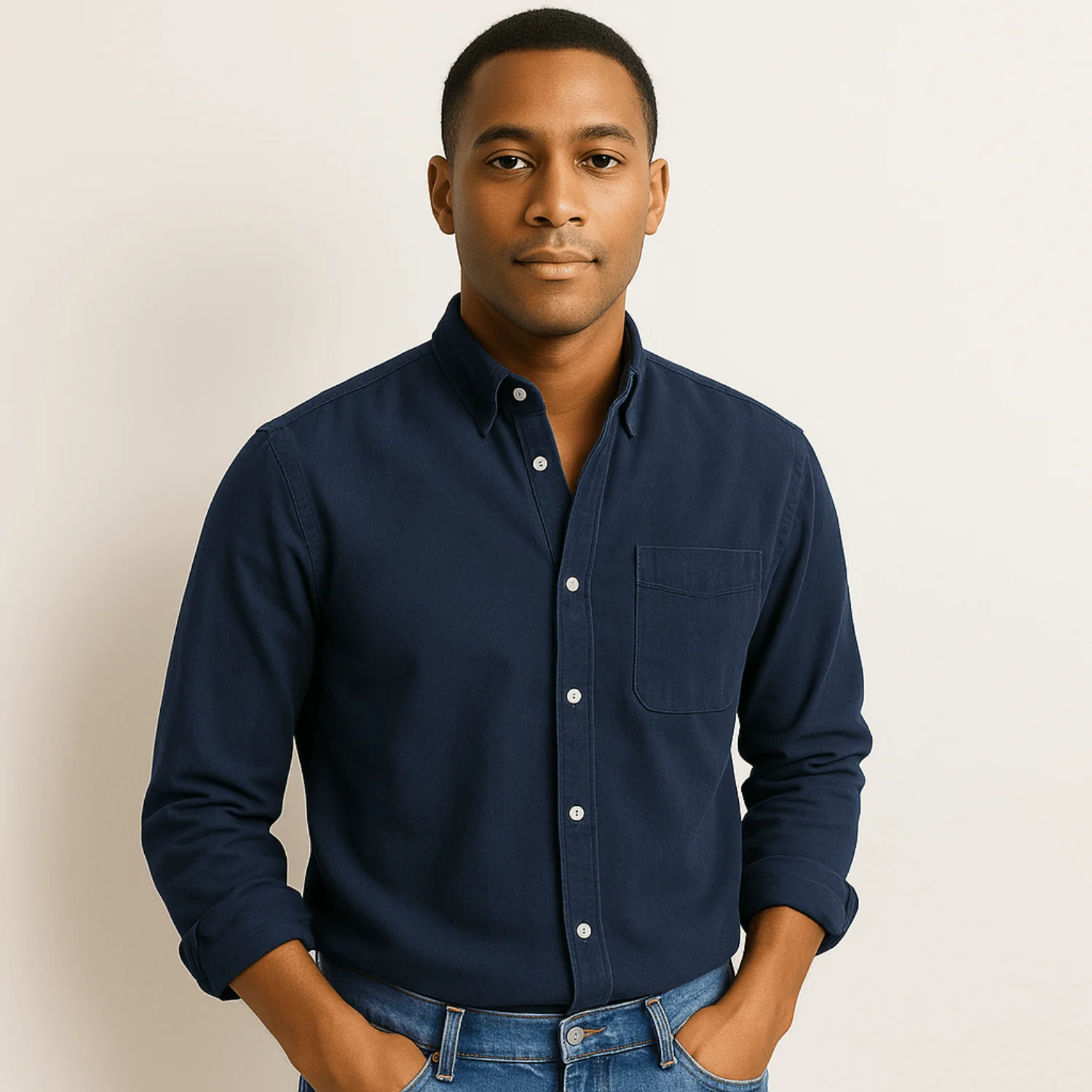 Chemise Homme à Manches Longues – Coupe Classique avec Col