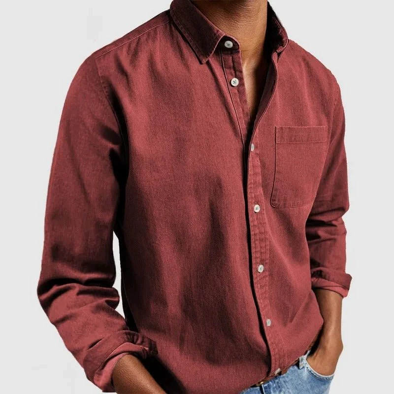 Chemise Homme à Manches Longues – Coupe Classique avec Col - Image 14