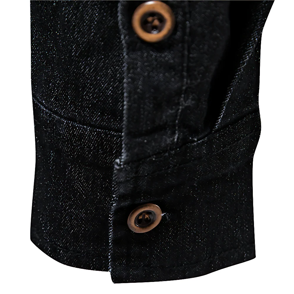 Chemise Homme en Jean Coupe Slim – Manches Longues Style Classique en Mélange de Coton - Image 8
