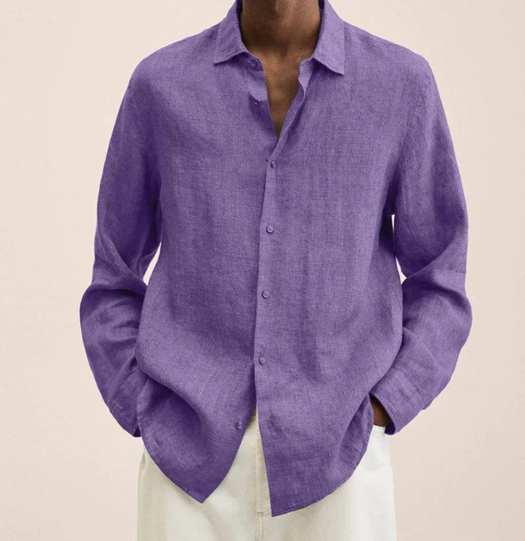 Chemise Homme en Lin Respirant à Manches Longues – Légère et Élégante