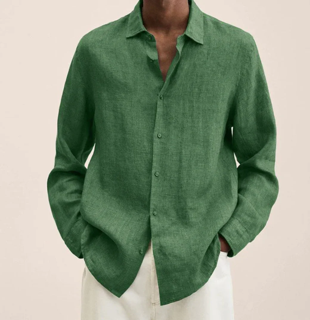 Chemise Homme en Lin Respirant à Manches Longues – Légère et Élégante - Image 10