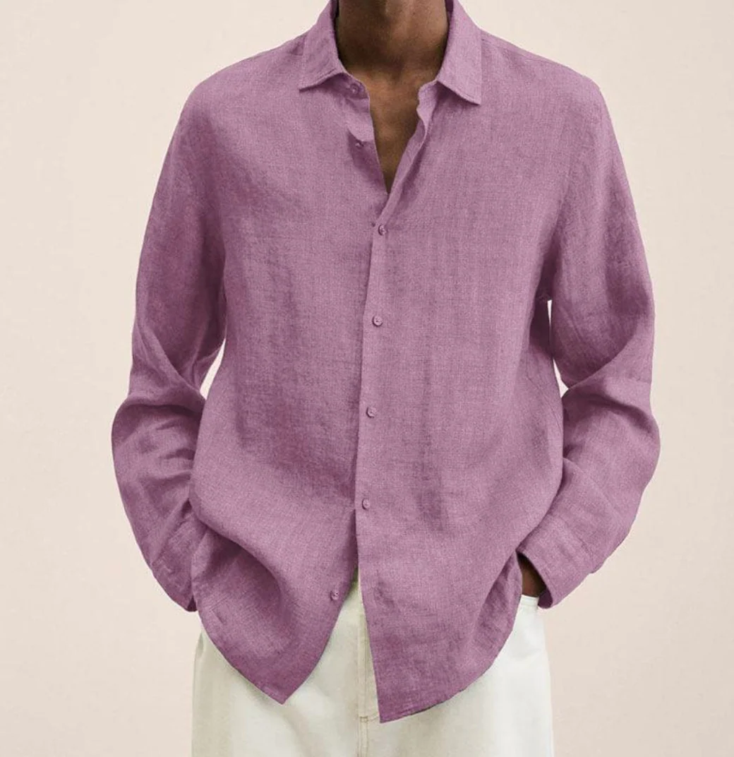 Chemise Homme en Lin Respirant à Manches Longues – Légère et Élégante - Image 11