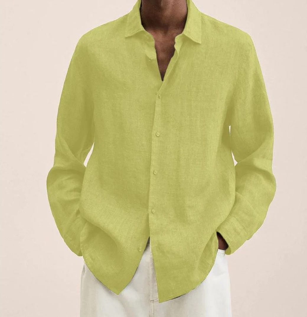 Chemise Homme en Lin Respirant à Manches Longues – Légère et Élégante - Image 12