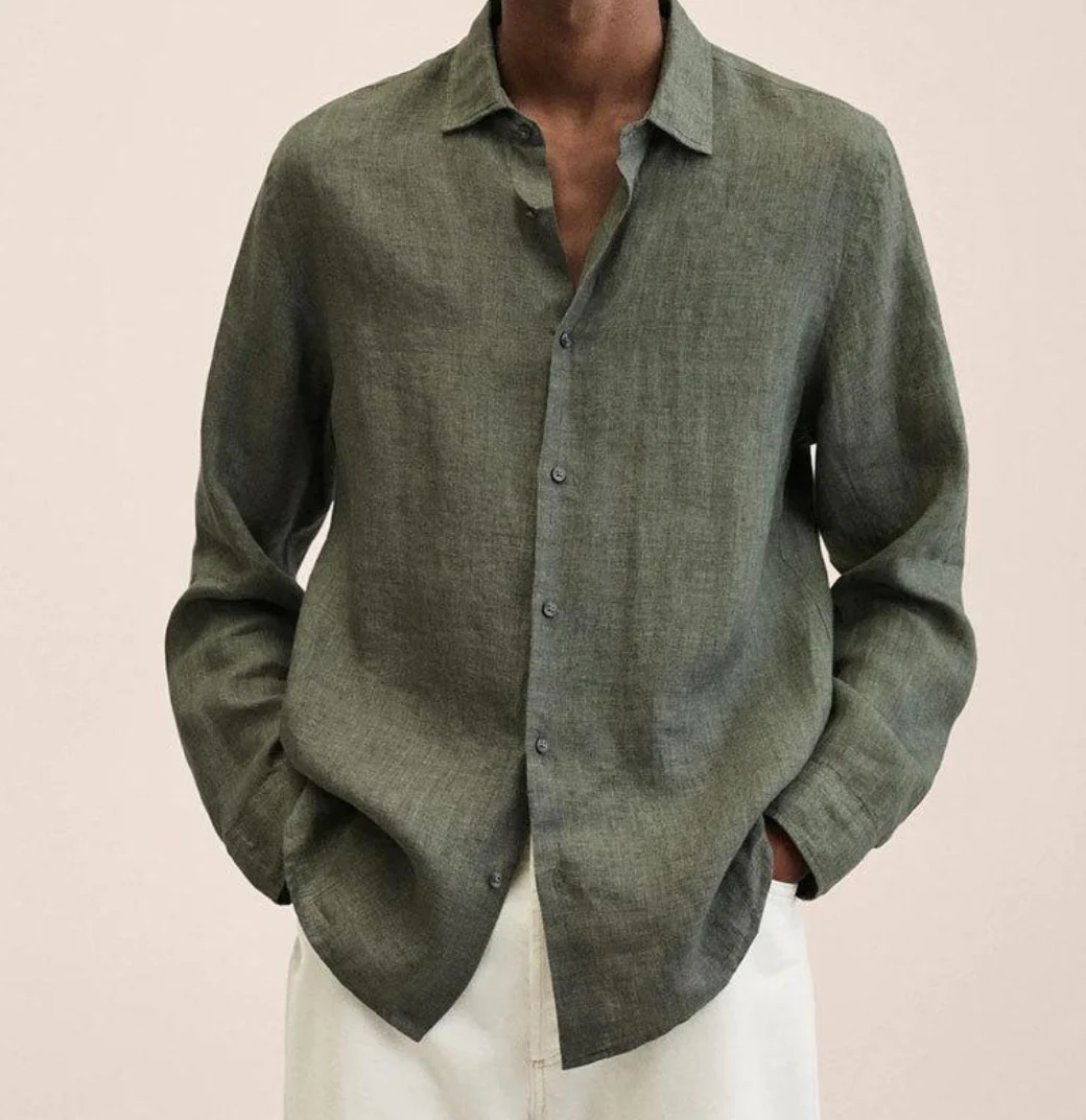 Chemise Homme en Lin Respirant à Manches Longues – Légère et Élégante - Image 13