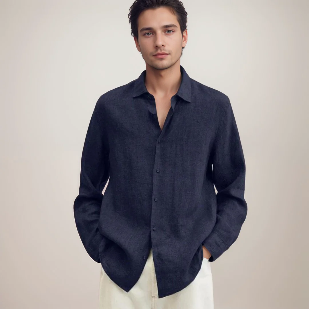 Chemise Homme en Lin Respirant à Manches Longues – Légère et Élégante - Image 2