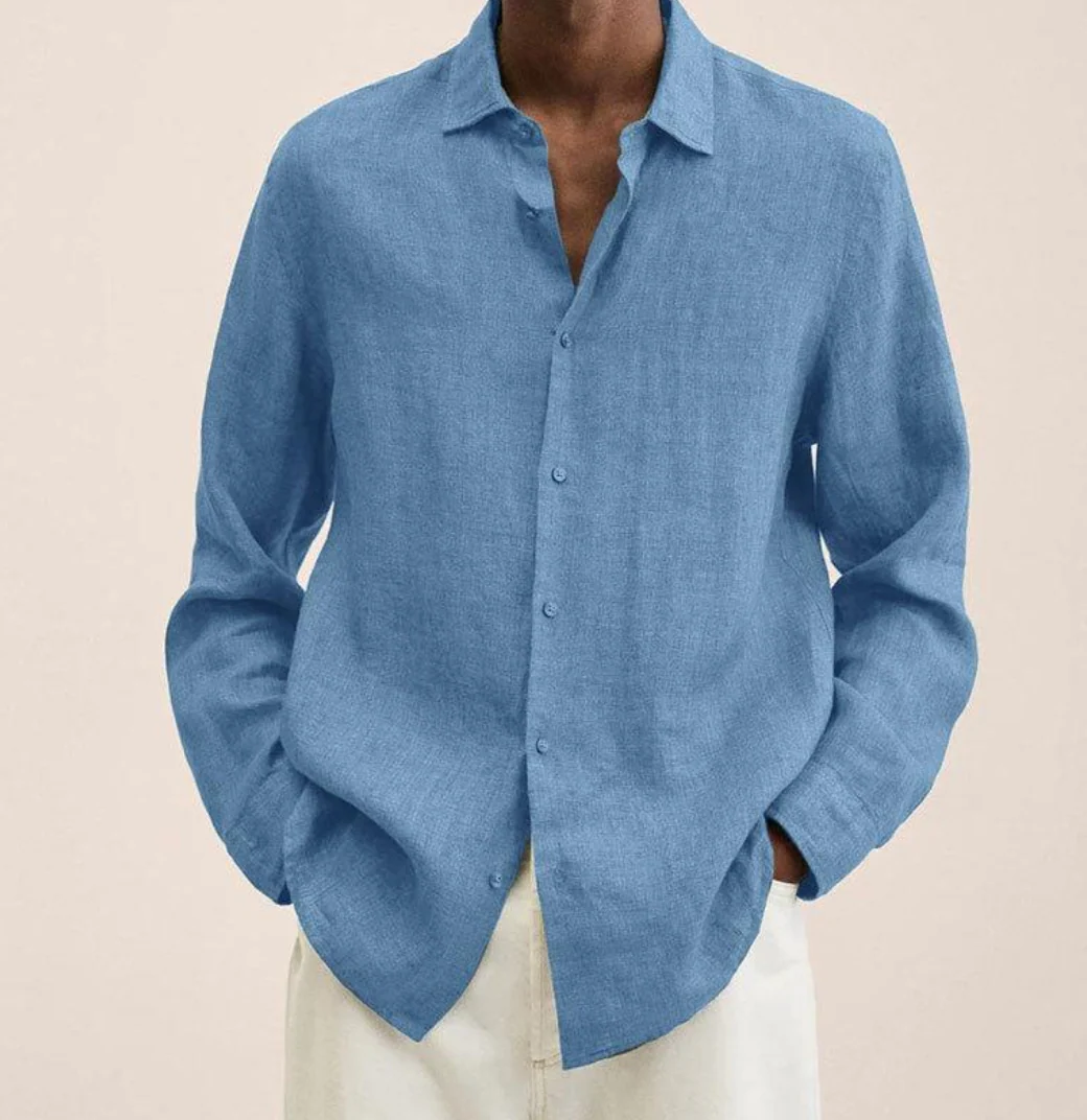 Chemise Homme en Lin Respirant à Manches Longues – Légère et Élégante - Image 5