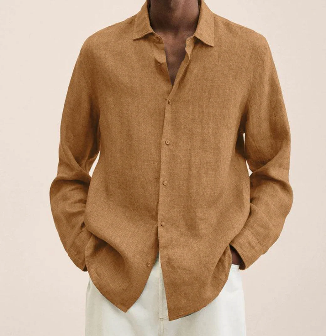 Chemise Homme en Lin Respirant à Manches Longues – Légère et Élégante - Image 7