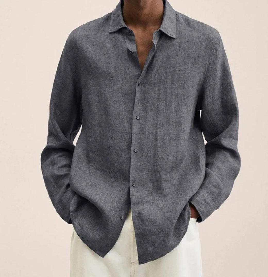 Chemise Homme en Lin Respirant à Manches Longues – Légère et Élégante - Image 9