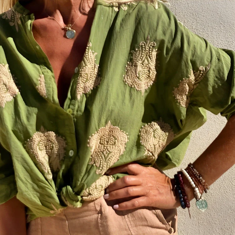 Chemise Imprimée Légère de Vacances Femme – Blouse d'Été à Manches Longues - Image 6