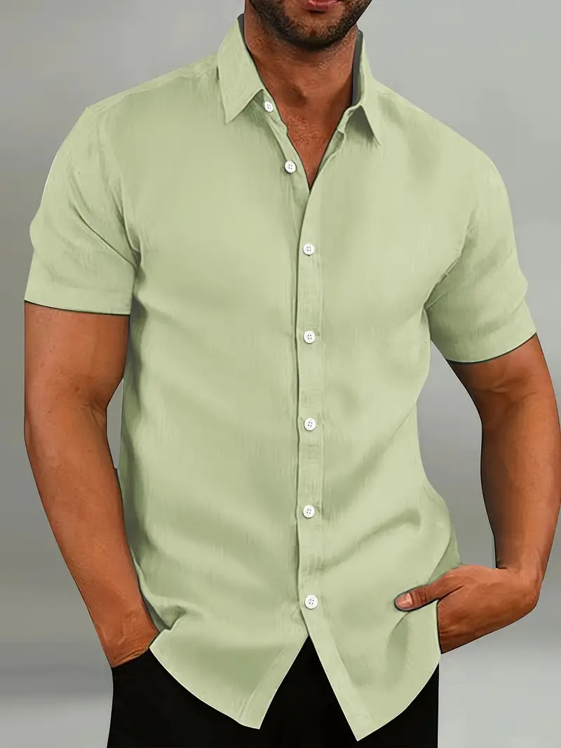 Chemise légère à manches courtes pour homme – Haut décontracté et respirant - Image 16