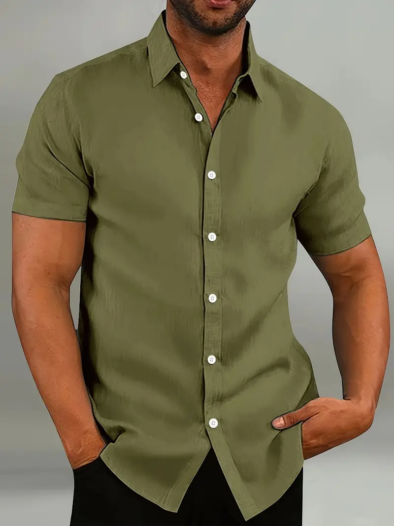 Chemise légère à manches courtes pour homme – Haut décontracté et respirant - Image 18
