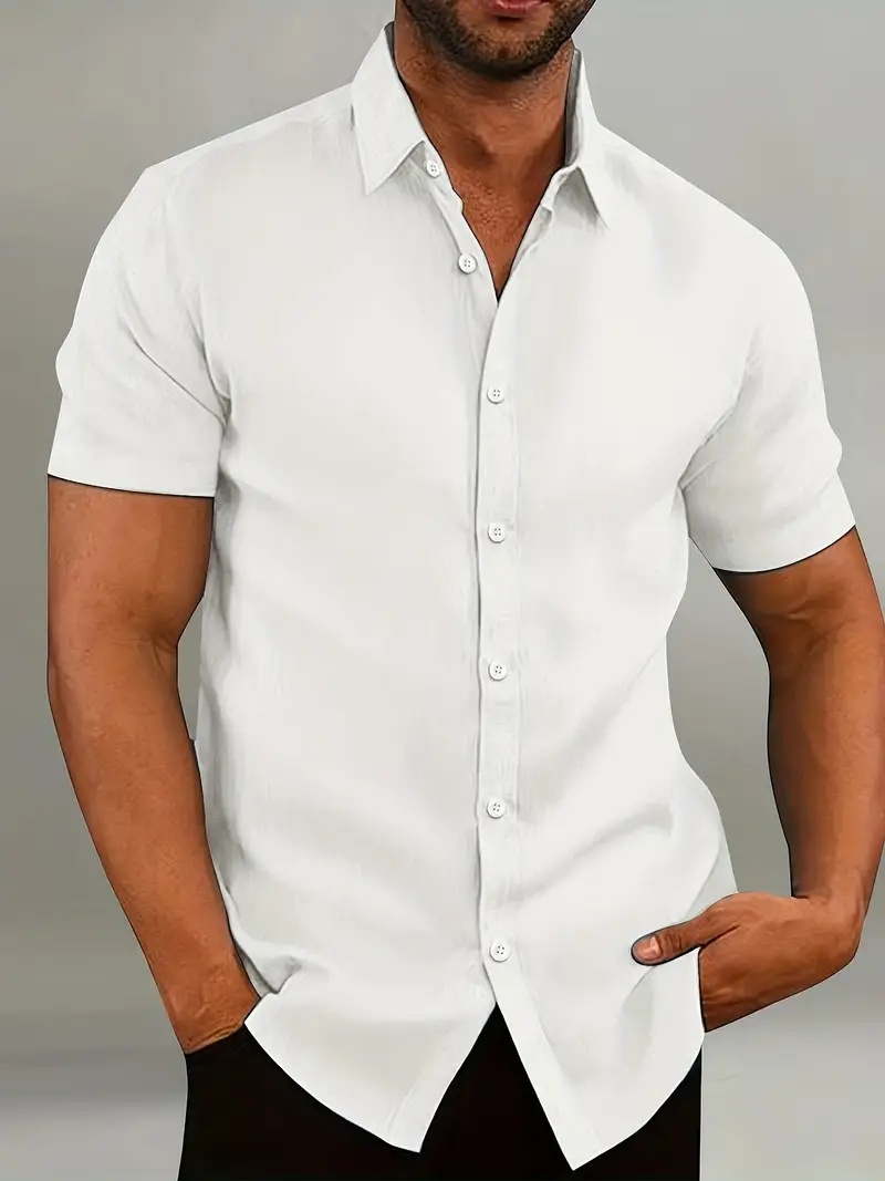 Chemise légère à manches courtes pour homme – Haut décontracté et respirant - Image 2