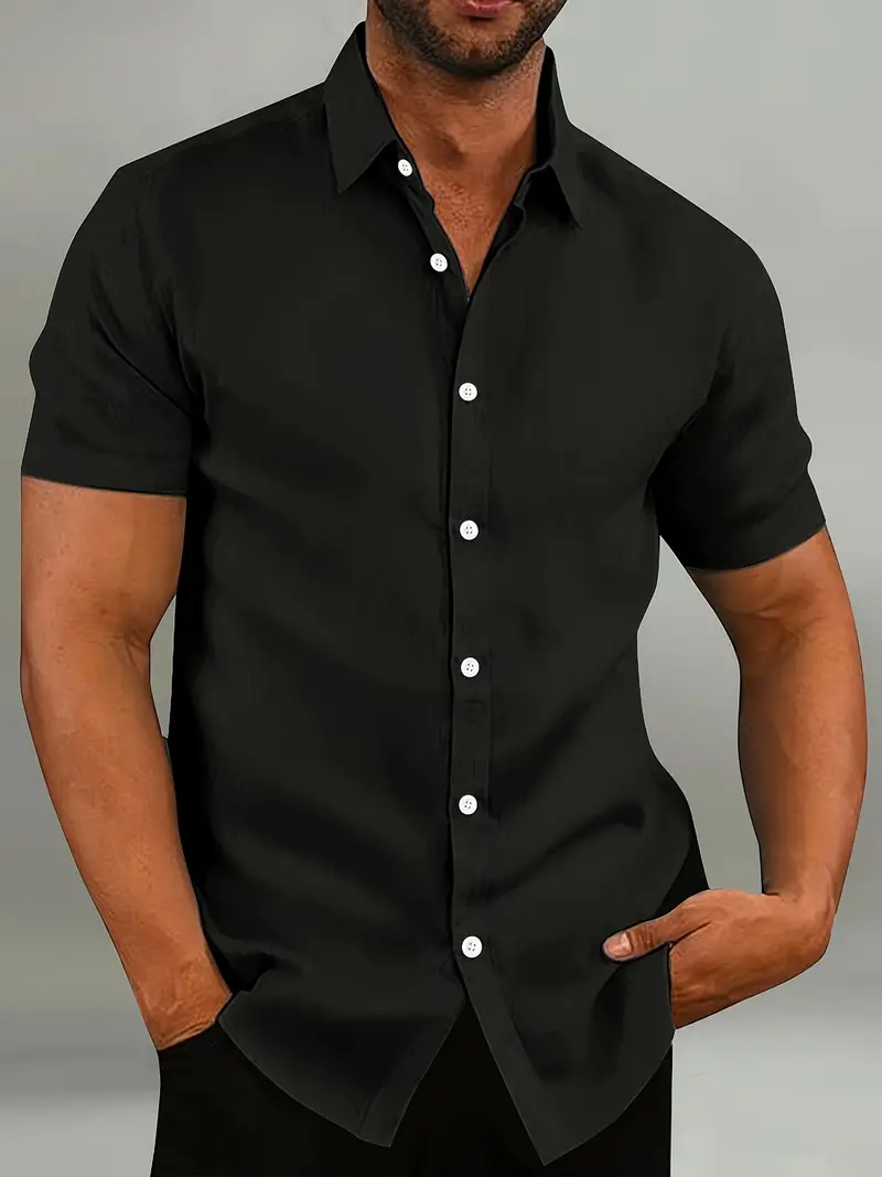 Chemise légère à manches courtes pour homme – Haut décontracté et respirant - Image 3