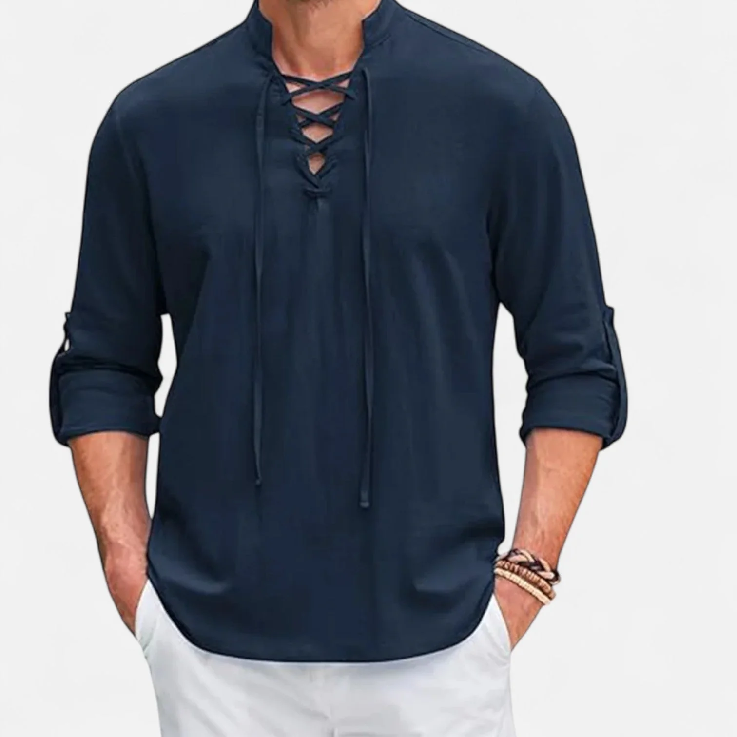 Chemise médiévale pour homme en lin et coton – Esprit Viking, élégance d'époque - Image 5