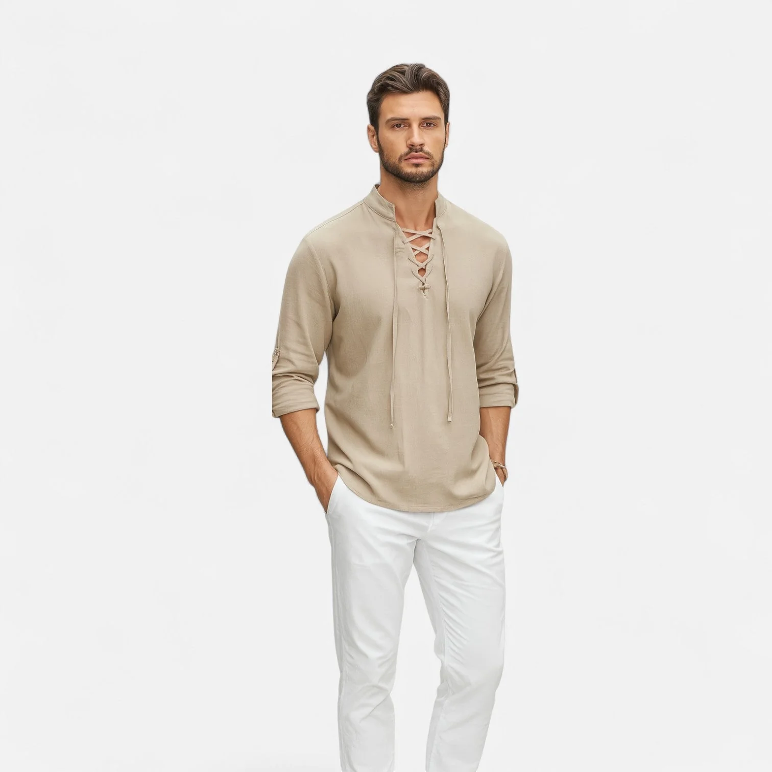 Chemise médiévale pour homme en lin et coton – Esprit Viking, élégance d'époque - Image 6