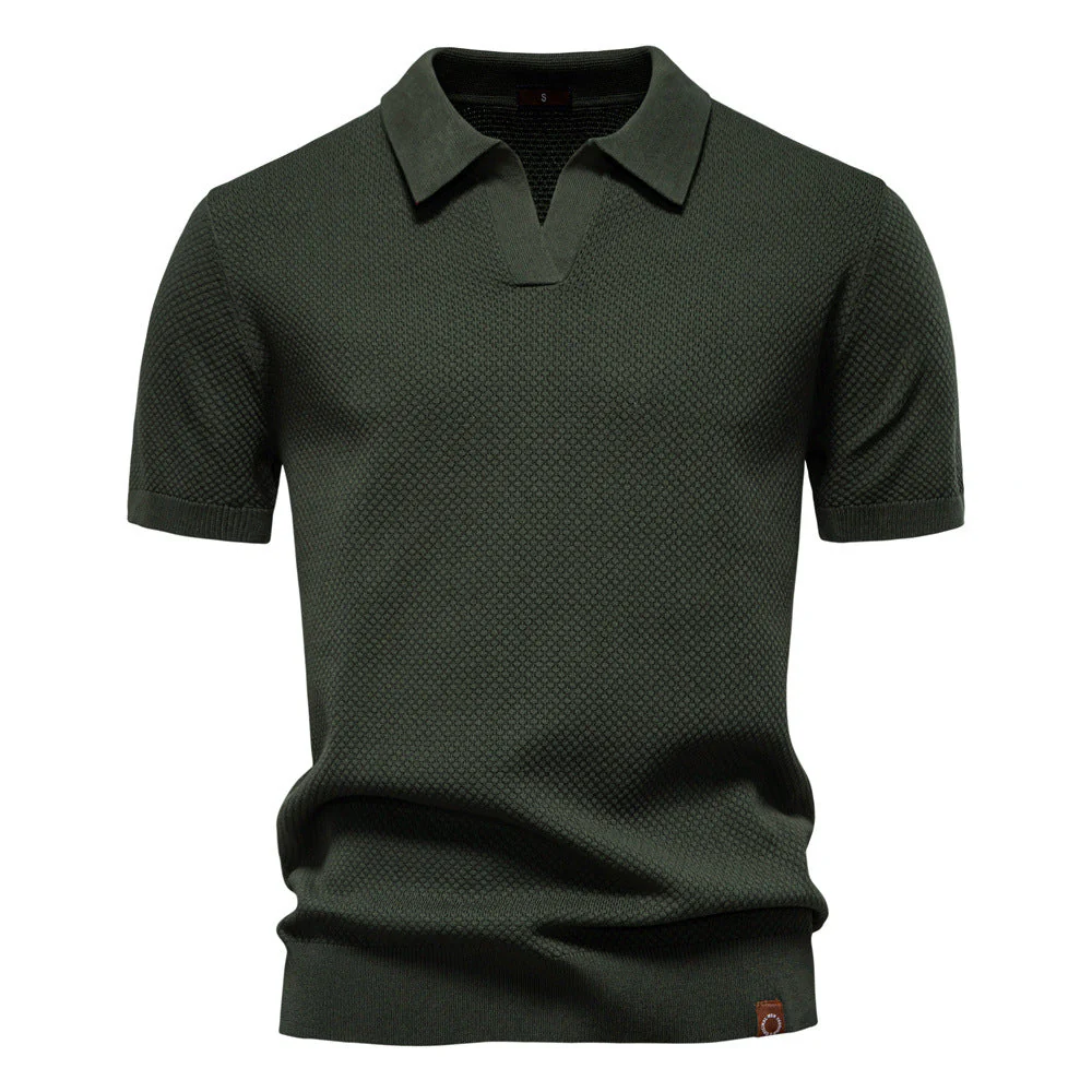 Chemise polo structurée pour homme – Coupe moderne respirante à texture élégante - Image 5