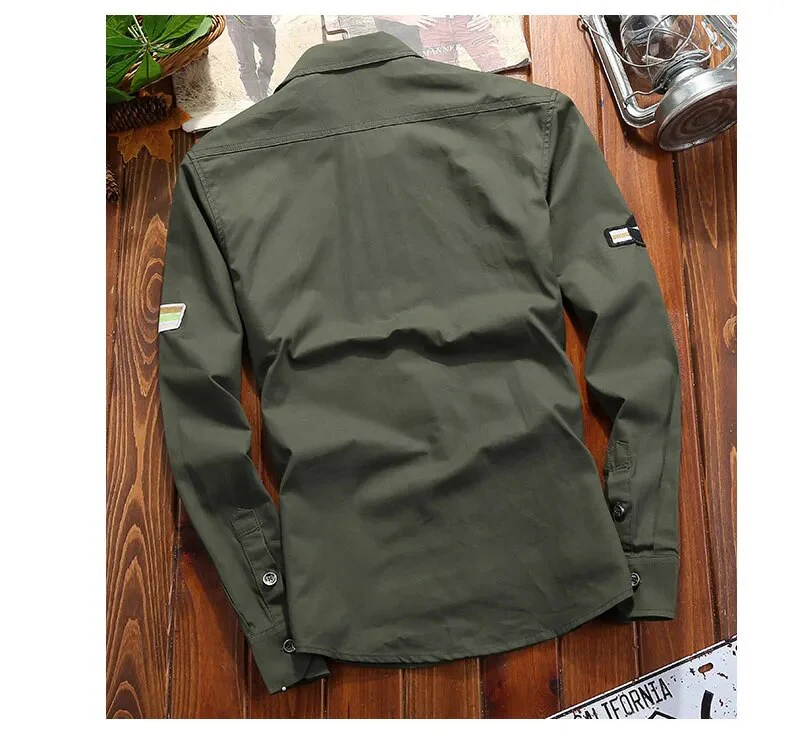 Chemise Ranger Homme À Manches Longues Boutonnée Avec Poches Poitrine – Style Classique Utilitaire - Image 2