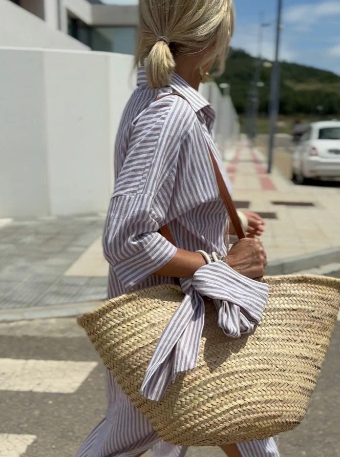 Chemise rayée classique femme – Chemisier décontracté élégant