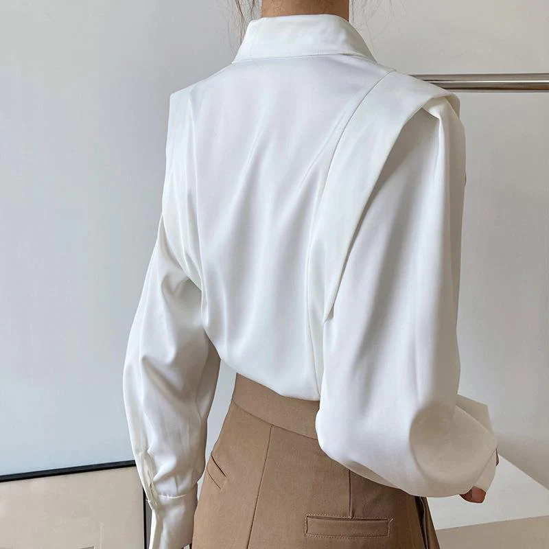 Chemise Satinée Premium pour Femme – Élégante Chemise à Manches Longues - Image 3