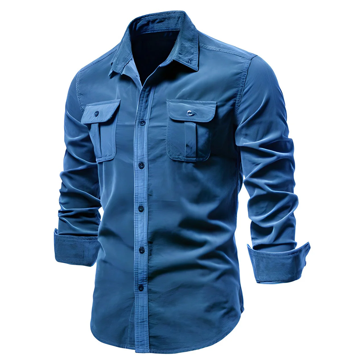 Chemise Utility Homme - Col Classique avec Poches à Rabat - Image 3