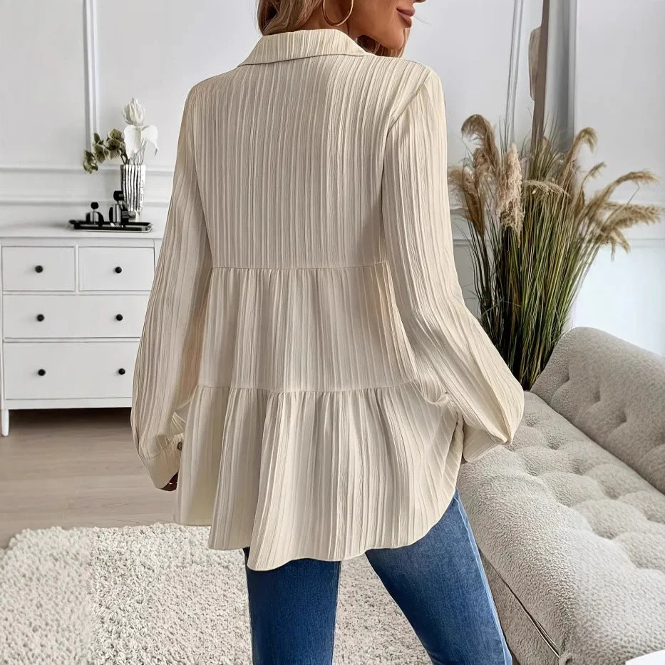Chemisier à Manches Longues en Coton et Polyester | Idéal pour l’Automne - Image 2