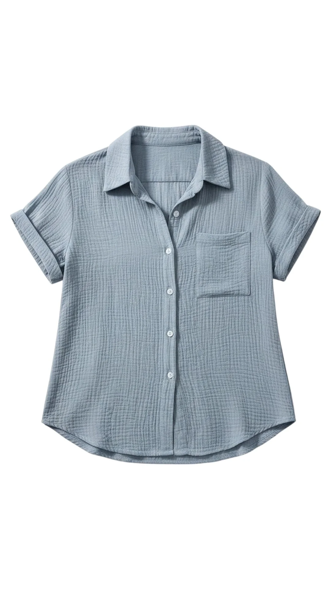 Chemisier d’été femme à boutons et manches courtes – Blouse légère décontractée - Image 3