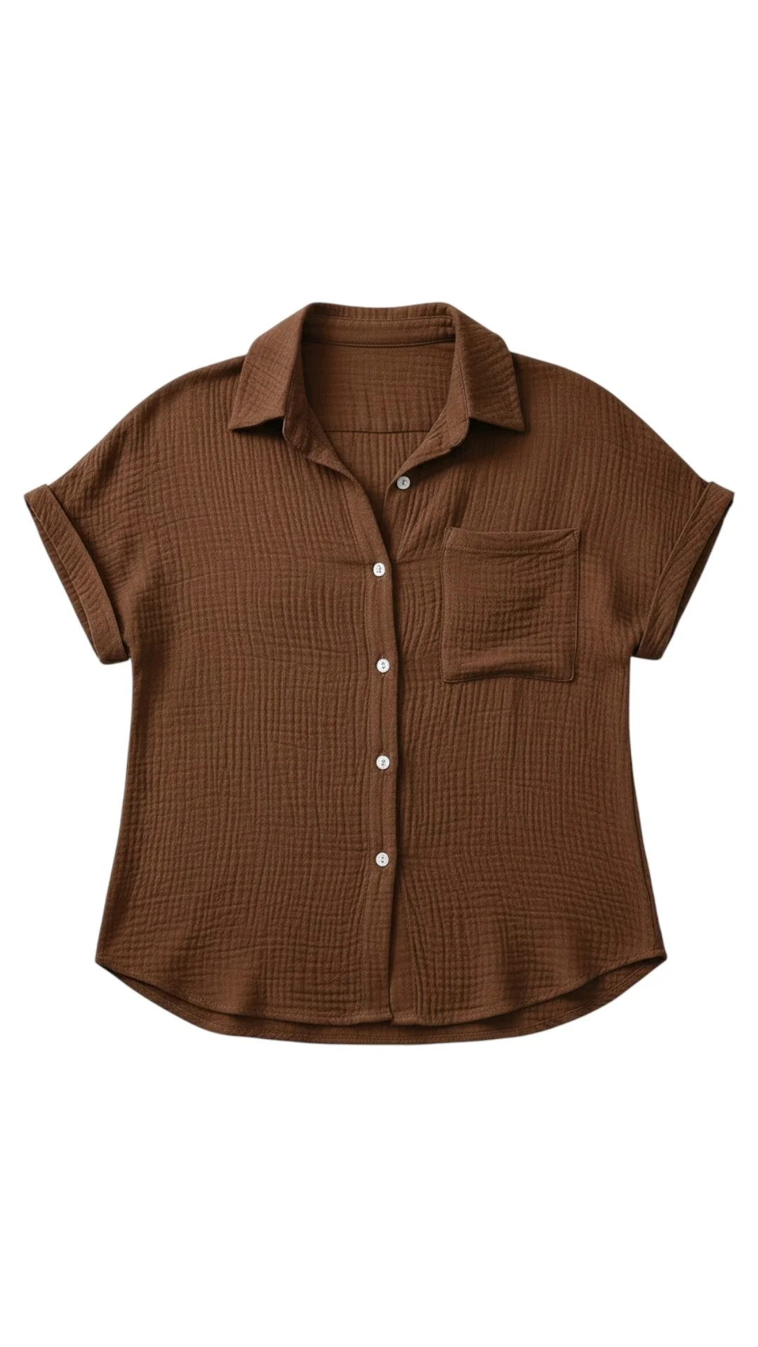 Chemisier d’été femme à boutons et manches courtes – Blouse légère décontractée - Image 4