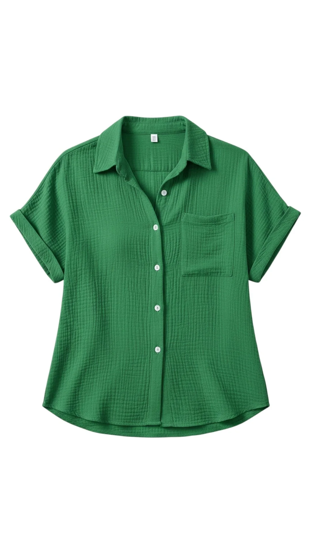 Chemisier d’été femme à boutons et manches courtes – Blouse légère décontractée - Image 5