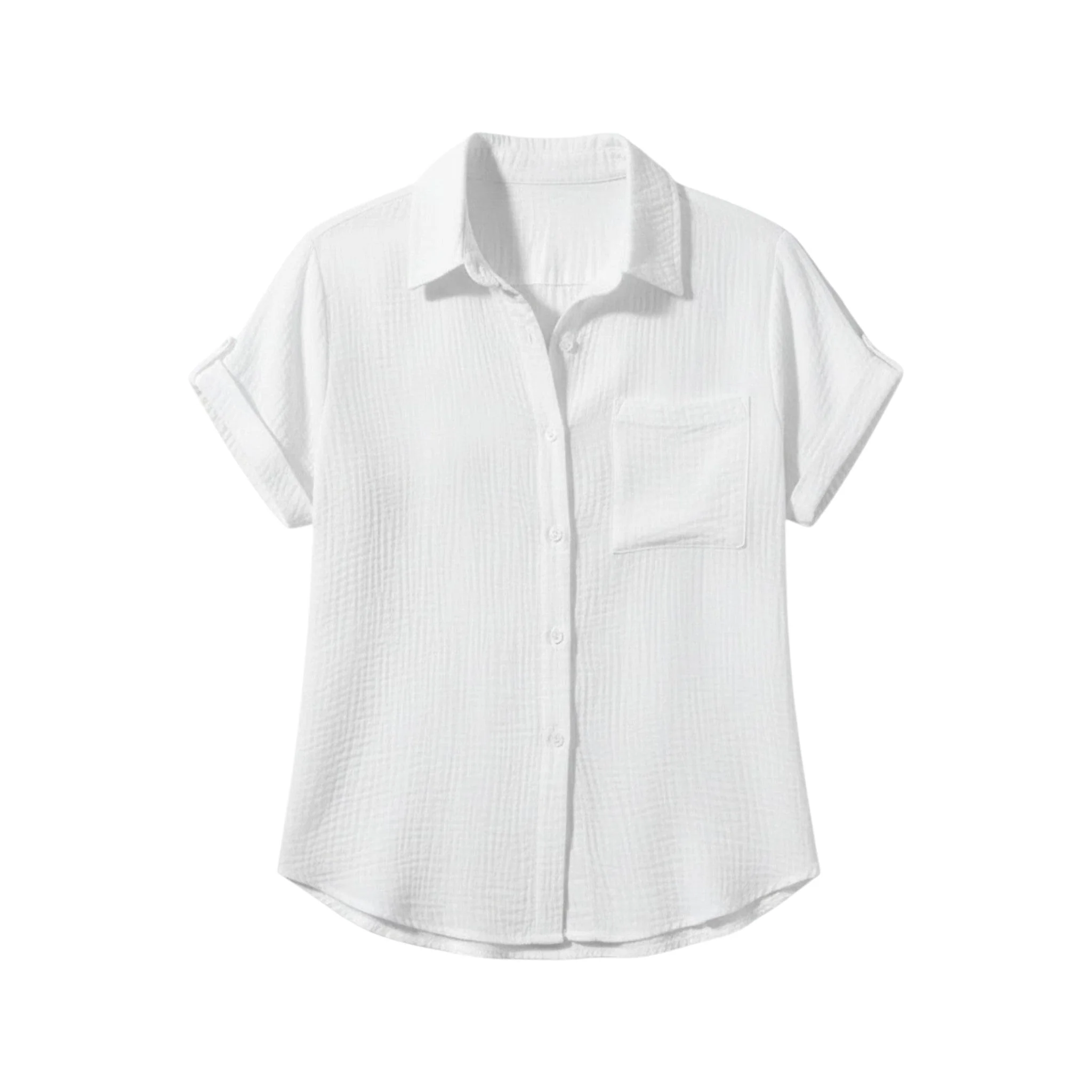 Chemisier d’été femme à boutons et manches courtes – Blouse légère décontractée - Image 7