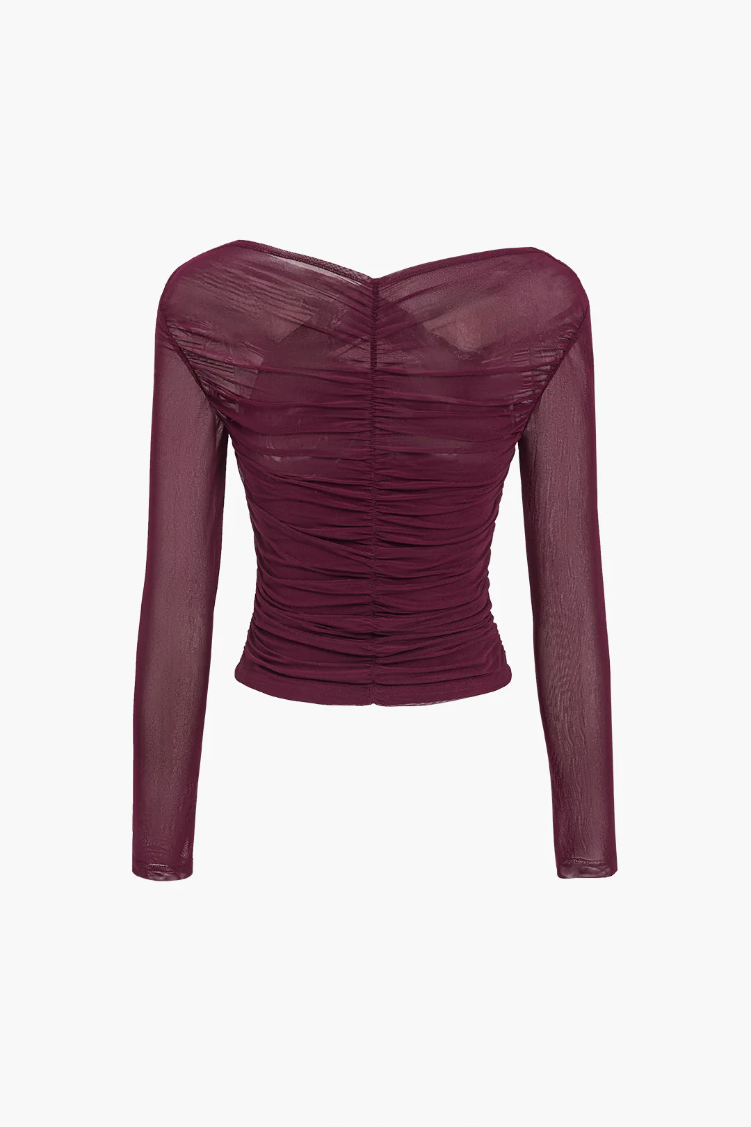 Chemisier drapé en maille pour femme – Manches longues, style élégant et décontracté pour le travail - Image 4