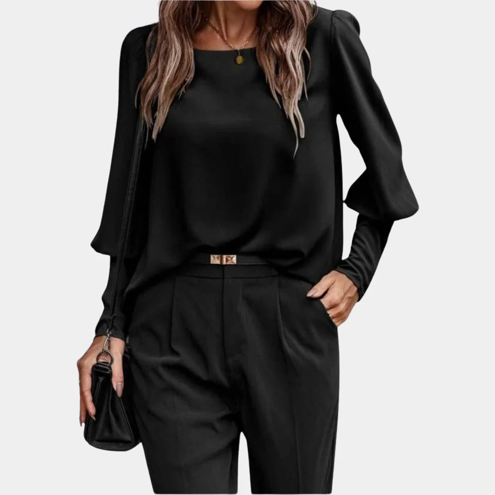 Chemisier Élégant Premium pour Femme – Haut Stylé à Manches Ballon Longues - Image 3