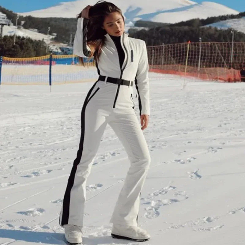 Combinaison de Ski Taille Haute pour Femme – Combinaison Hivernale Isolée Fermeture Éclair - Image 4