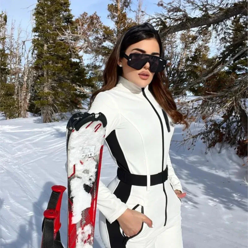 Combinaison de Ski Taille Haute pour Femme – Combinaison Hivernale Isolée Fermeture Éclair - Image 8