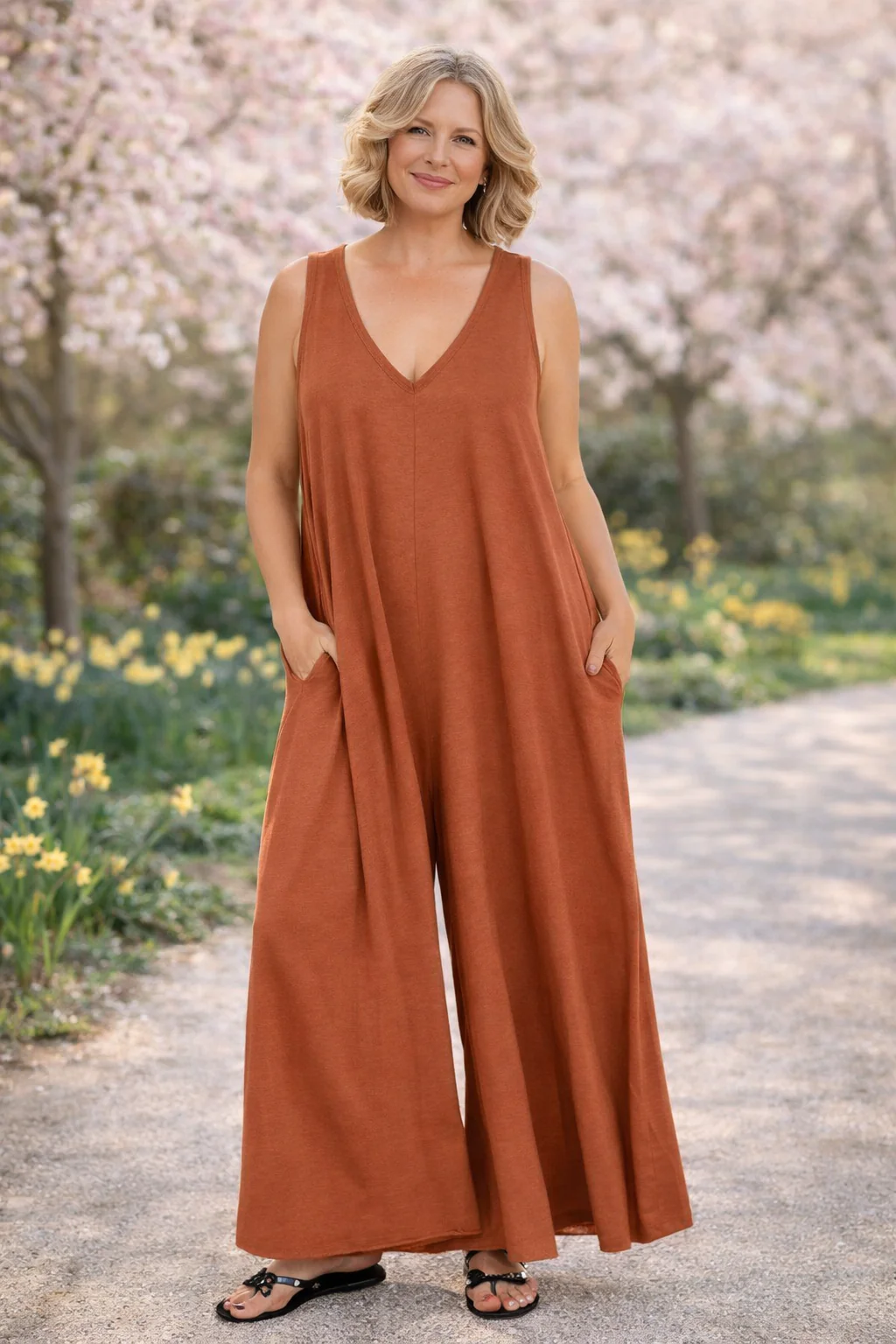 Combinaison femme confortable – Jumpsuit fluide et respirante pour un look chic au quotidien