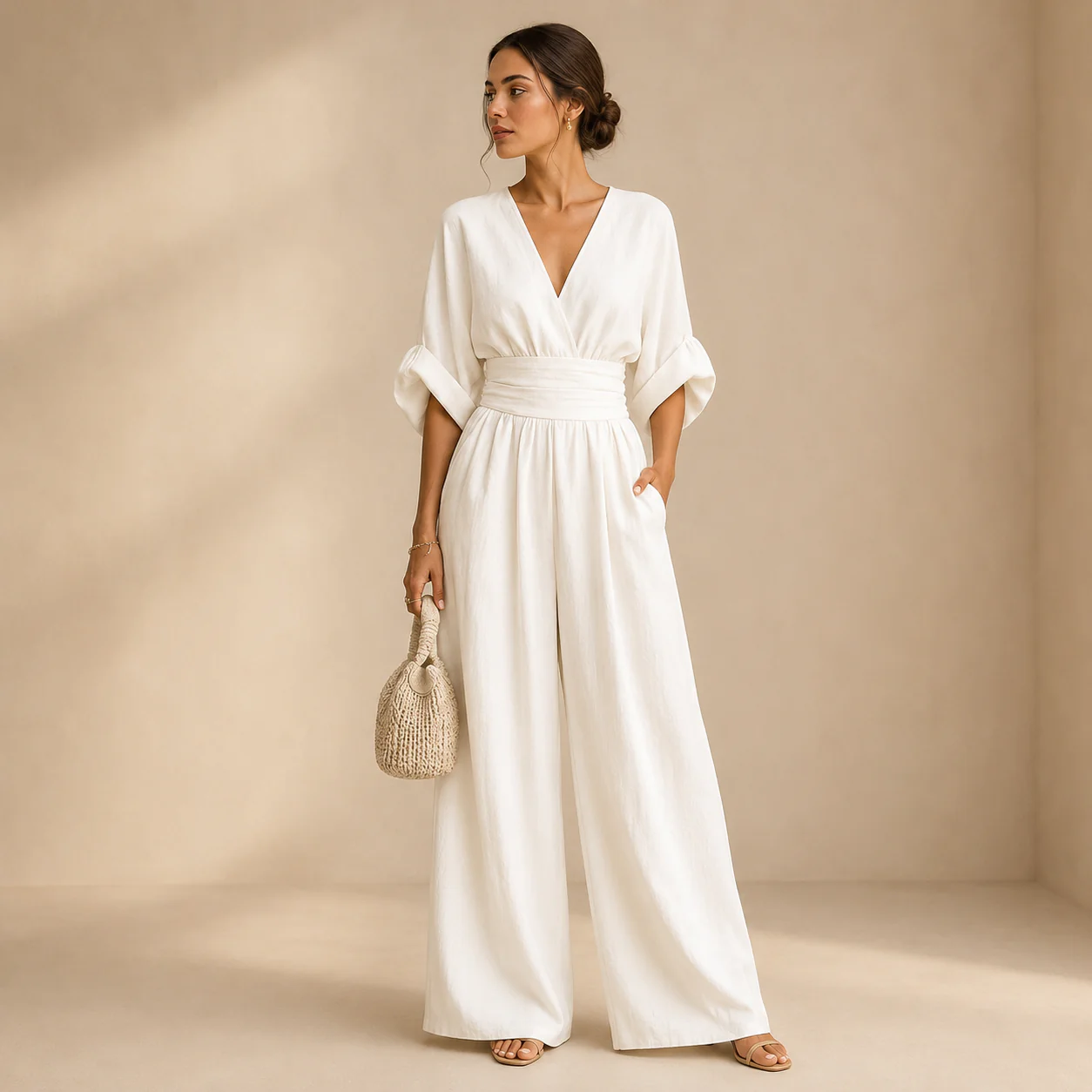 Combinaison femme elegante a coupe fluide - Chic et flatteuse