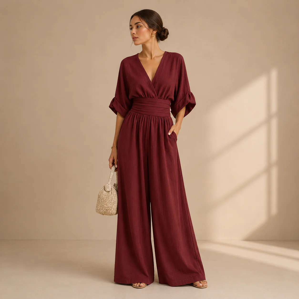 Combinaison femme elegante a coupe fluide - Chic et flatteuse - Image 2