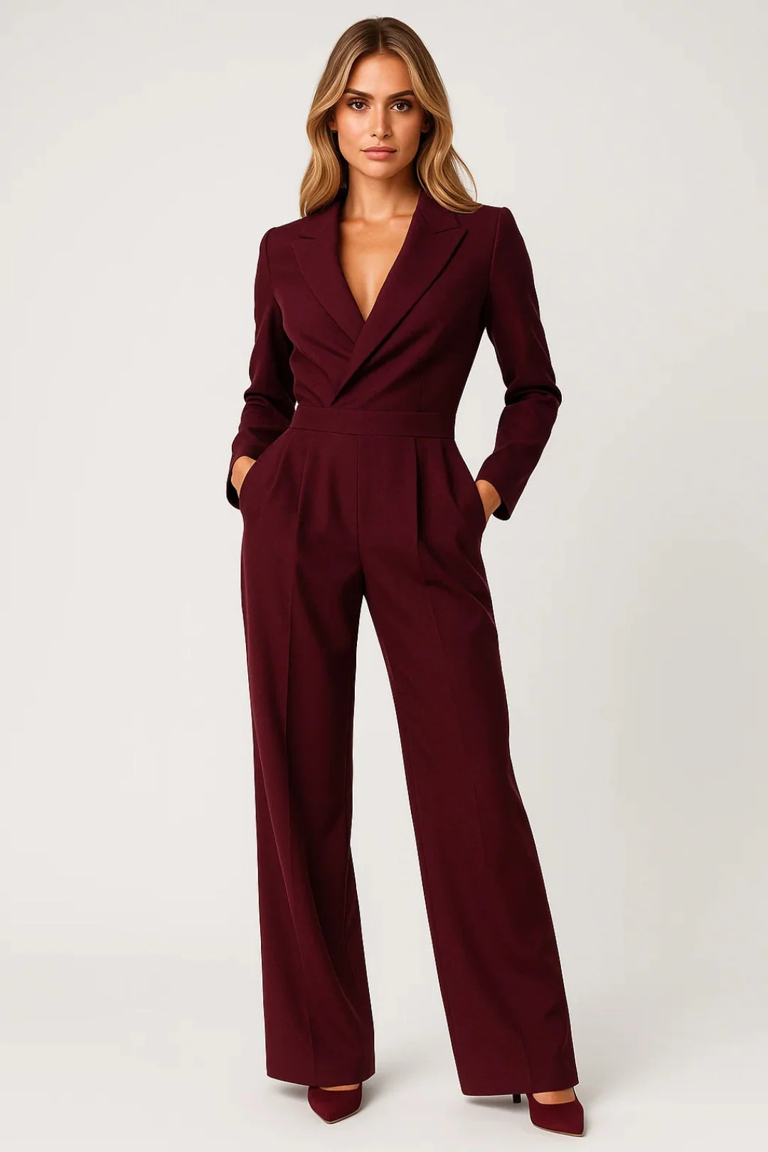 Combinaison Femme Élégante Col V – Style Ajusté d’Hiver - Image 4
