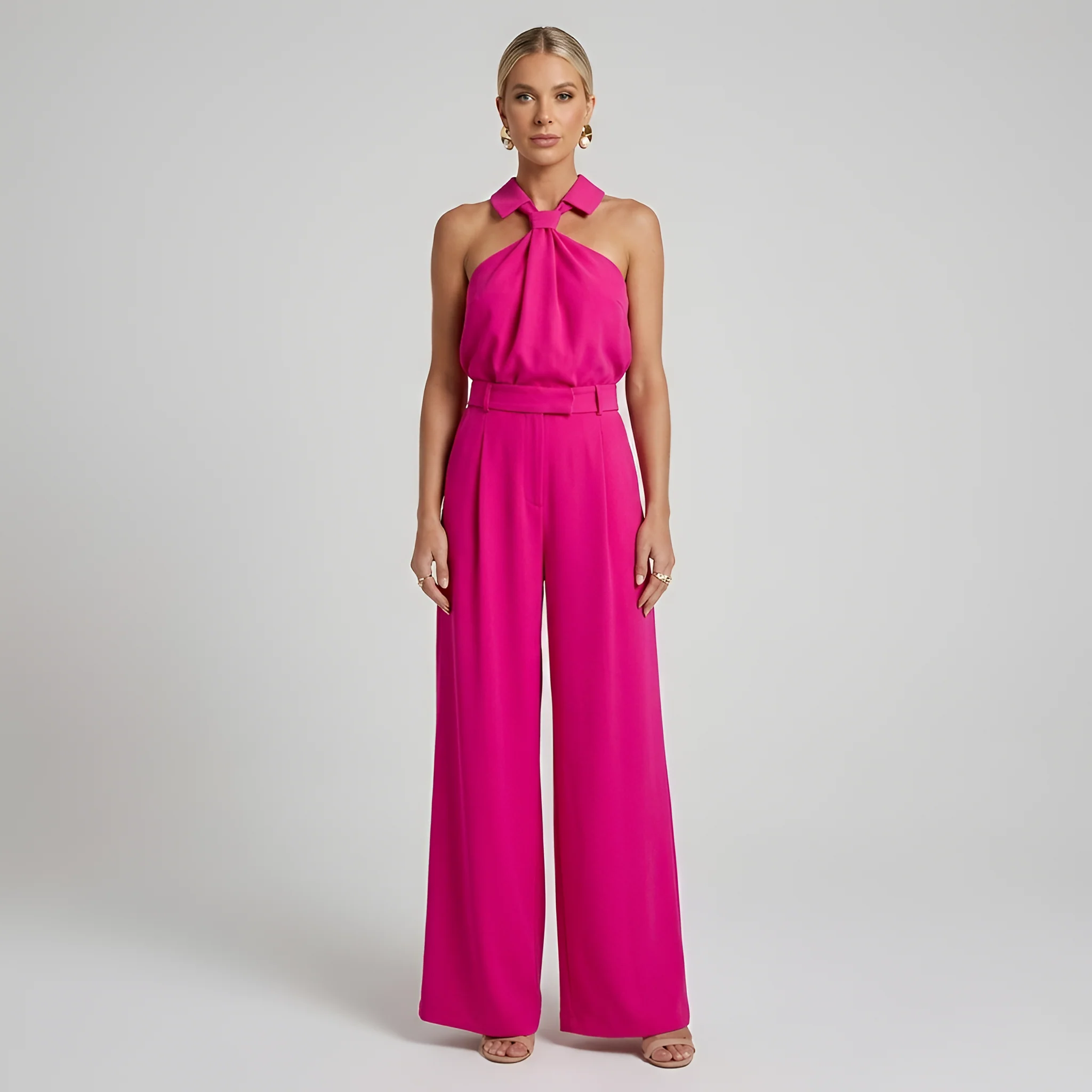 Combinaison femme halter a jambes larges - Elegante et fluide - Image 6