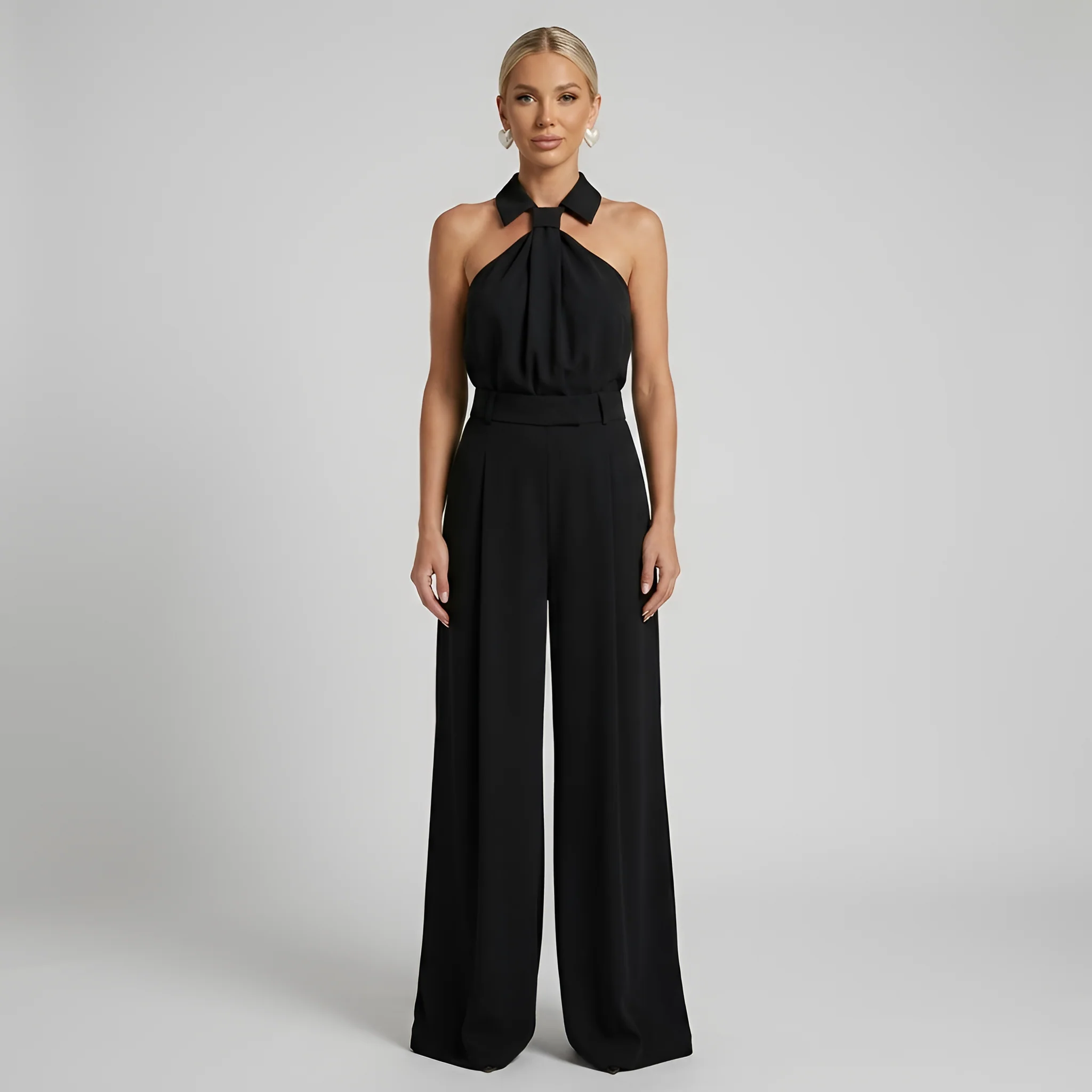 Combinaison femme halter a jambes larges - Elegante et fluide - Image 7