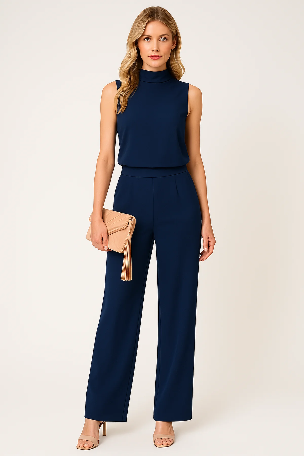 Combinaison Femme Sans Manches à Jambes Larges – Style Élégant Jour et Soir - Image 2