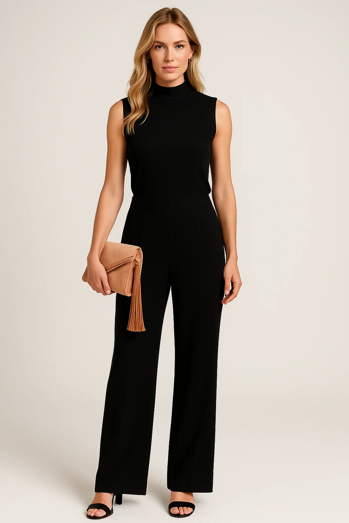 Combinaison Femme Sans Manches à Jambes Larges – Style Élégant Jour et Soir - Image 4
