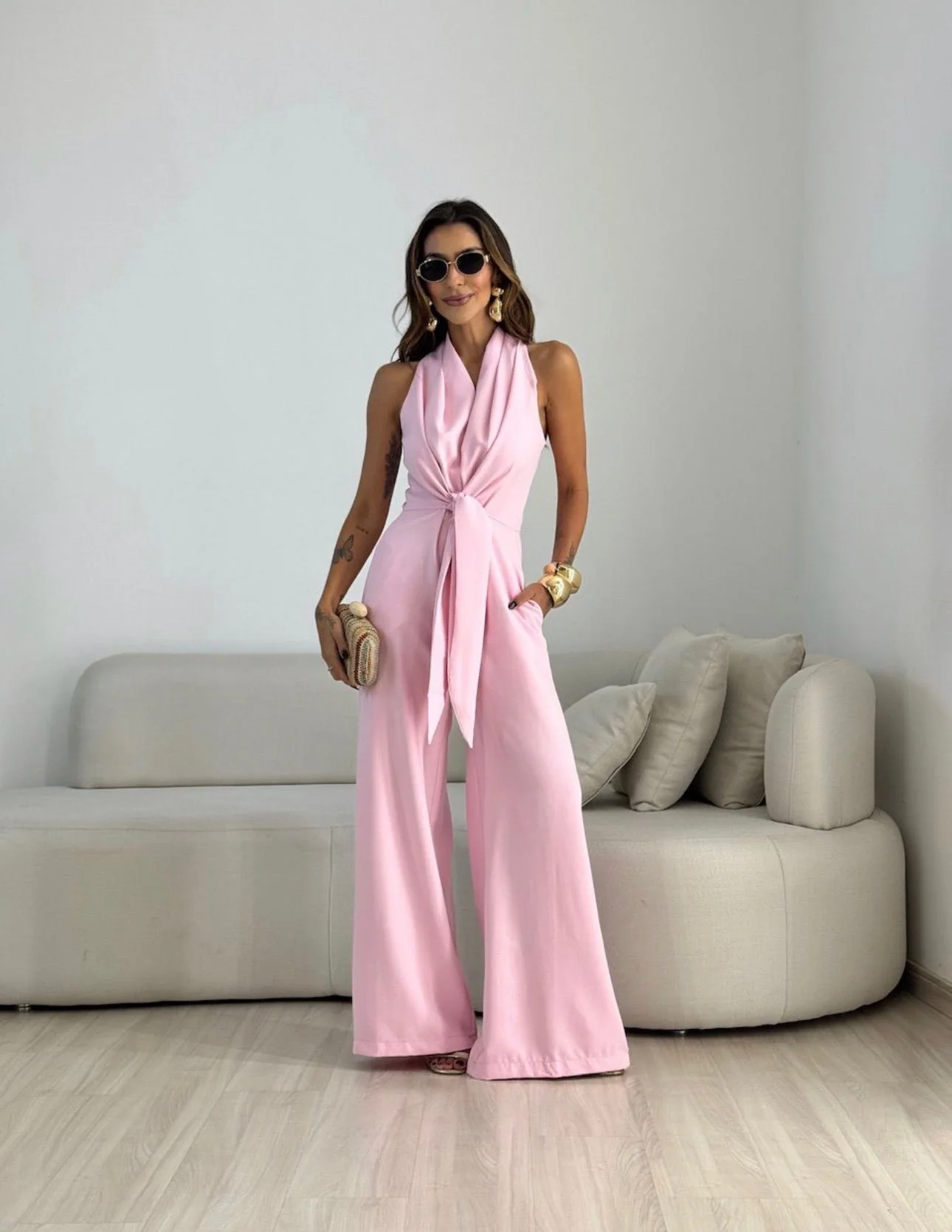 Combinaison femme sans manches dos nu - Fluide et elegante - Image 5