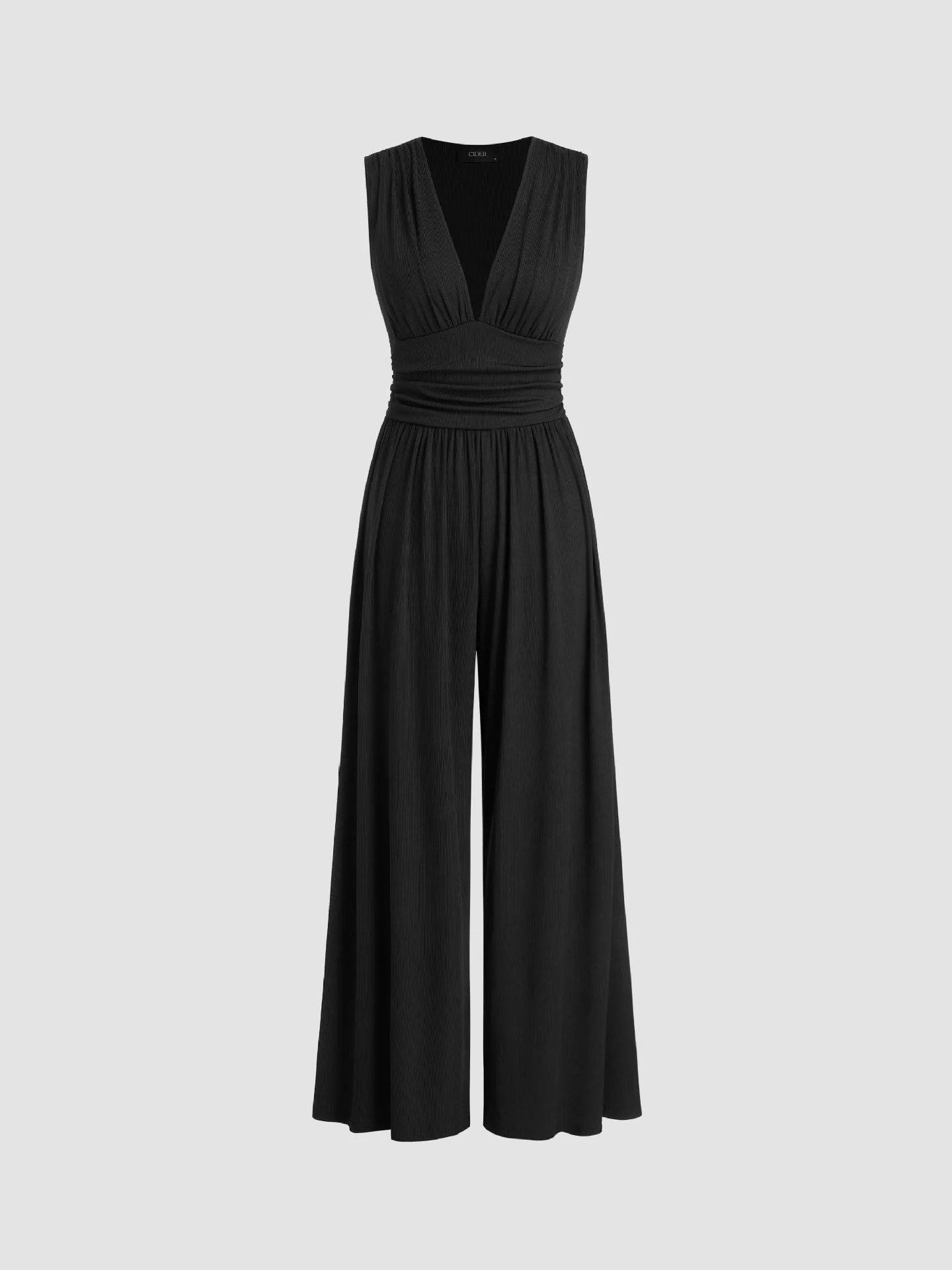 Combinaison femme sans manches jambe large - Chic et fluide - Image 2