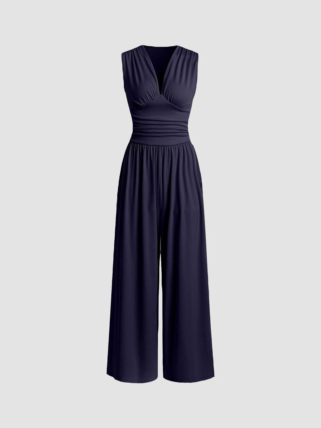 Combinaison femme sans manches jambe large - Chic et fluide - Image 5