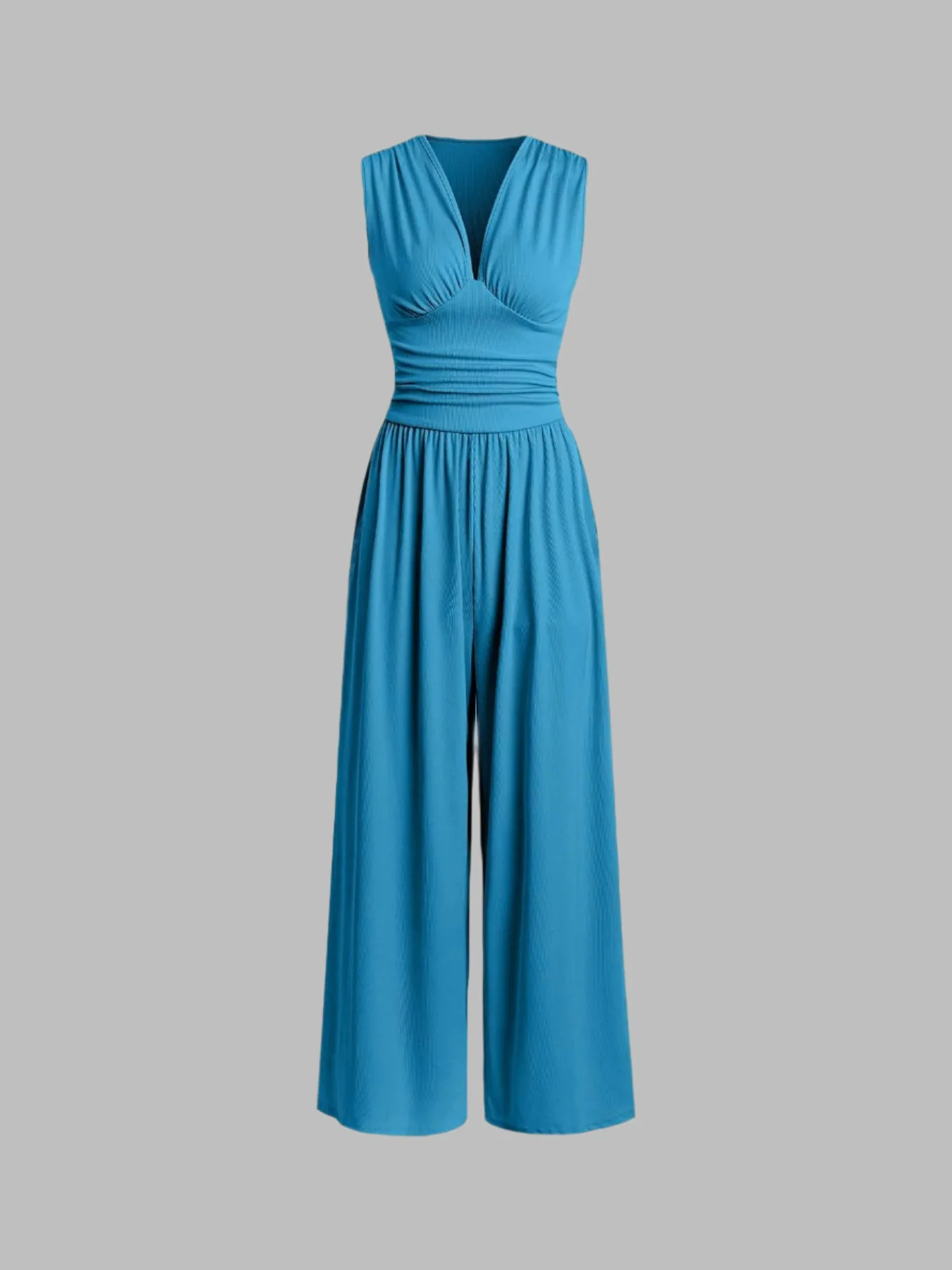 Combinaison femme sans manches jambe large - Chic et fluide - Image 7