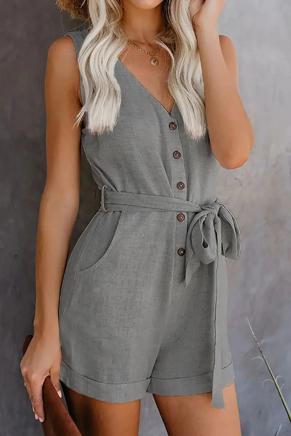 Combishort femme avec poches - Decontracte et pratique - Image 4