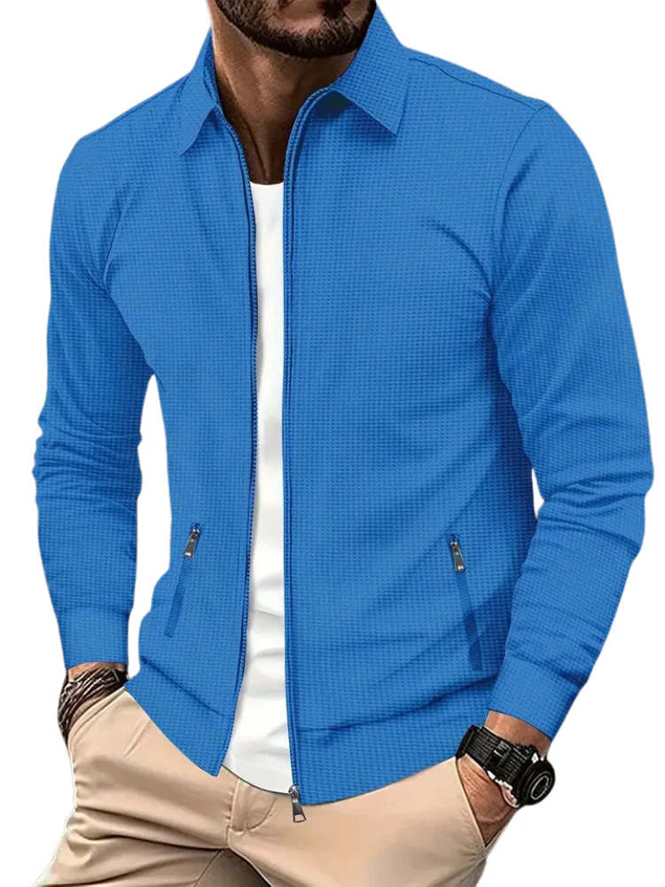 Côtelé Veste Homme Légère à Fermeture Éclair Col – Confort et Style - Image 2