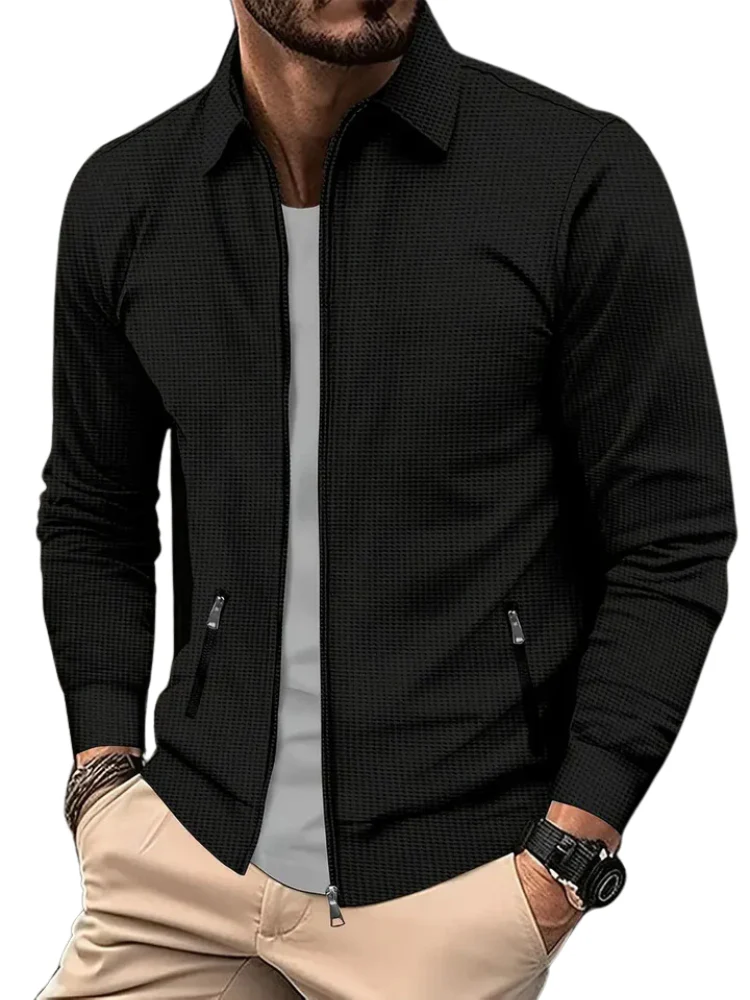 Côtelé Veste Homme Légère à Fermeture Éclair Col – Confort et Style - Image 4