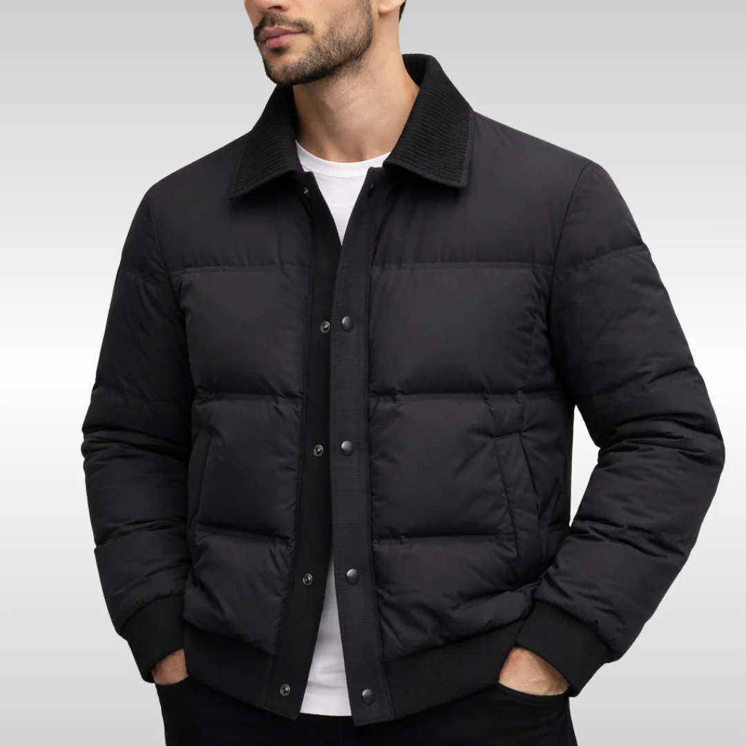 Doudoune élégante à boutons pour homme – Vêtement d'extérieur épais et confortable - Image 3